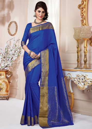 Mėlynasis Tussar Silk Saree