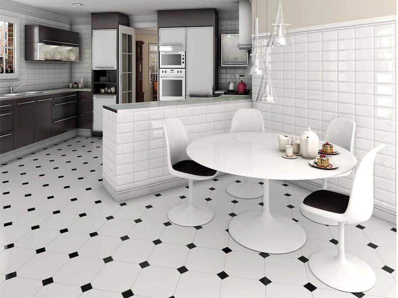 Naujausi virtuvės grindų plytelių dizainai