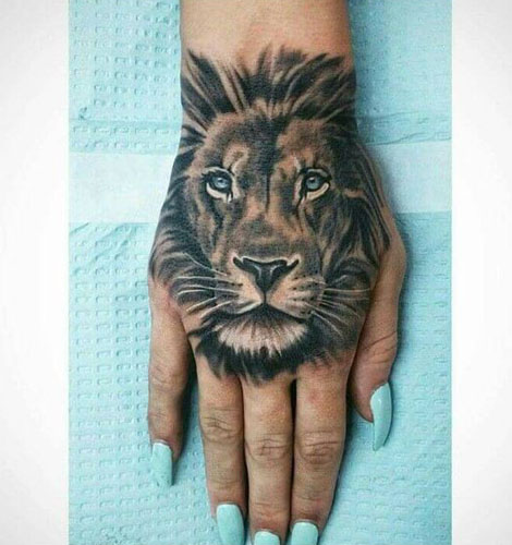 Liūto tatuiruotės dizainas ant rankų