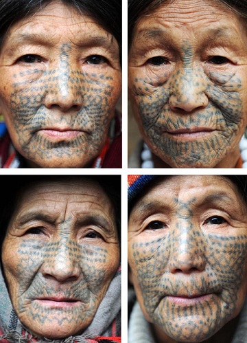 Yüzündeki Çin Tribal Dövmesi