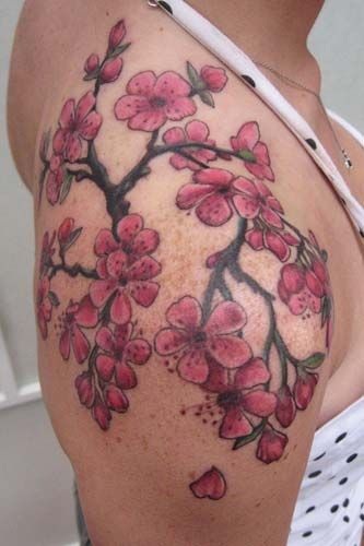 Kiraz Çiçeği Ağacı Kol Bandı Dövmeleri