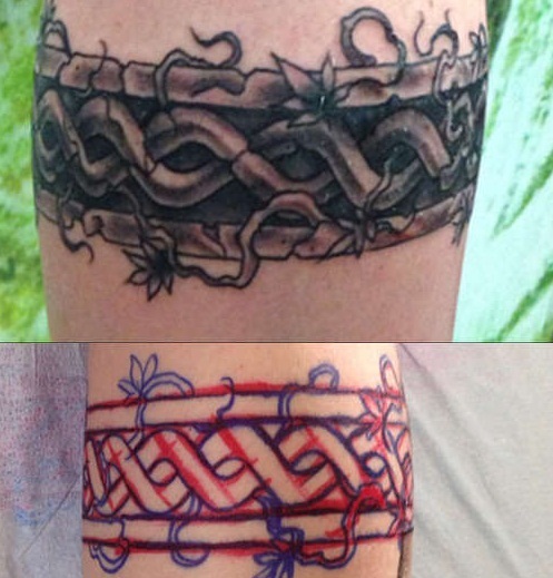 Tribal Cross Armand Band Tattoo Designs