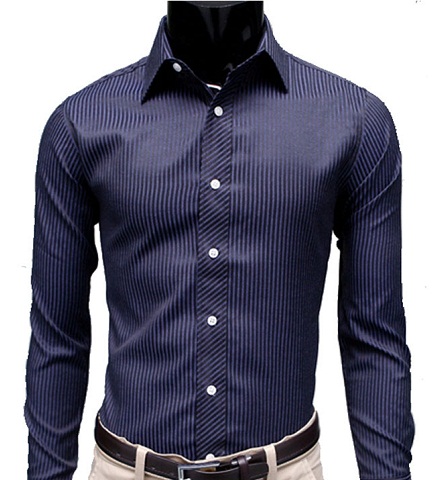 Erkek Ofis Giyim Düğmeli Uzun Kollu Gömlek