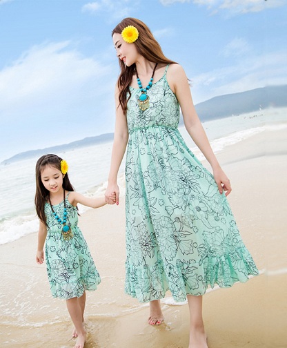 anne & Kızı Plaj Maç Elbise