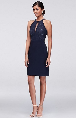 Simli Halter Elbise