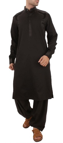 Paprastas juodasis Salwar Kameez