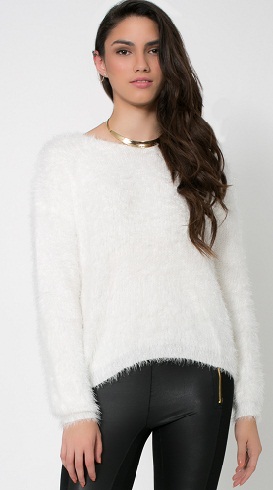 Balto kailio megztinis