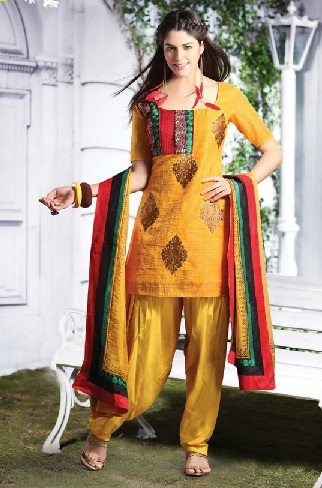Trumpo šilko „Salwar Kameez“ kostiumo dizainas
