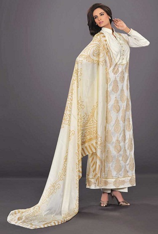 Ilgas šilko Salwar Kameez dizainas