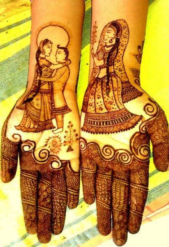 Nuotaka ir jaunikis Palm Mehndi