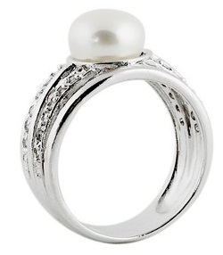 Perlų Solitaire žiedas