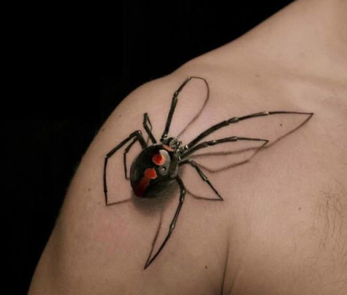 3d voro tatuiruotė ant peties