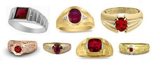 rubino žiedai