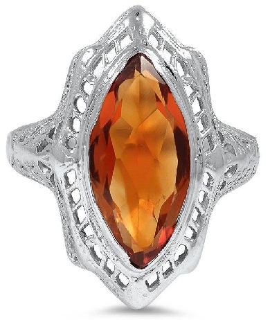 „Lonnie Orange“ deimantinis kokteilių žiedas
