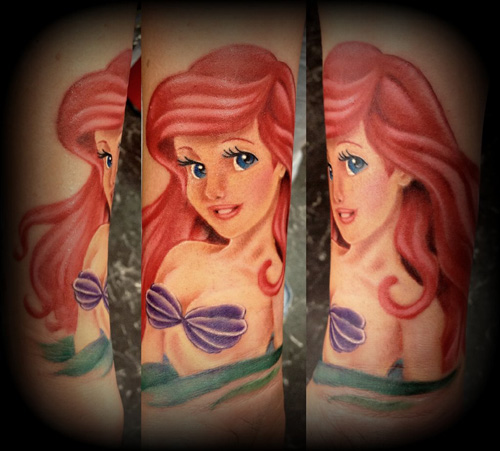 Kızlar için Küçük Deniz Kızı Ariel Dövmesi