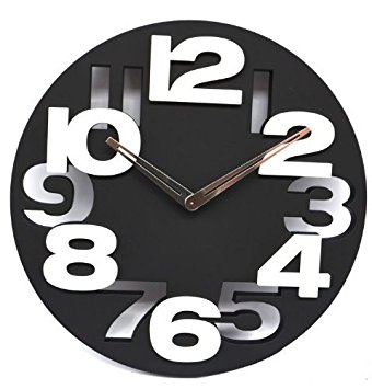 Modernus šiuolaikinis sieninis laikrodis su dideliais skaitmenimis