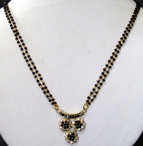 Siyah Çiçek Kolye Mangalsutra