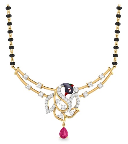 Değerli Taşlı Tek Sıra Mangalsutra