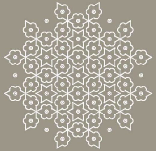 Gėlė ir žvaigždė Kolam šventėms
