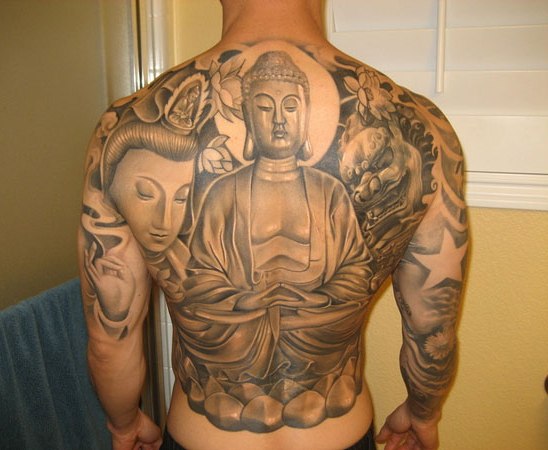 Tam Vücut Meditasyon Buda Dövme Tasarımları