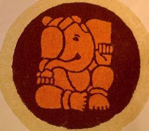 Ganesha Rangoli dizainas šventiniam sezonui