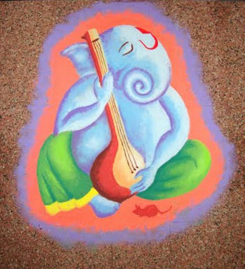 Güzel Ganesh Rangoli Deseni