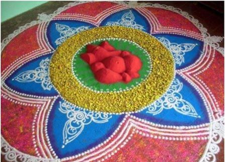 Müthiş Lord Ganesh Rangoli