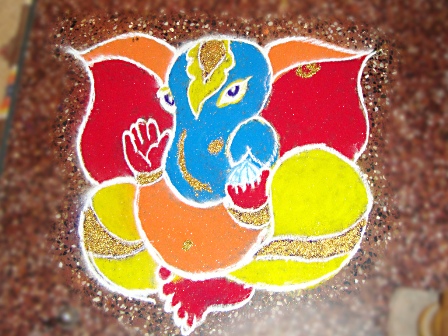 Lord Ganapati Nimetleri Rangoli