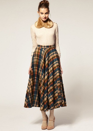 Patikrintų stilių žieminis ilgas sijonas
