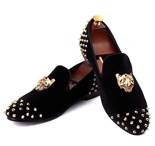 Perçinler Siyah Loafer'lar