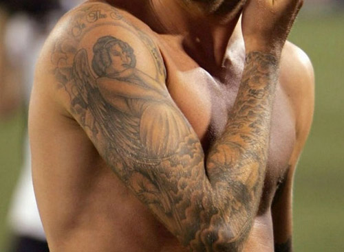 Beckham'ın Sağ Kolunda Melek Kol Dövmesi