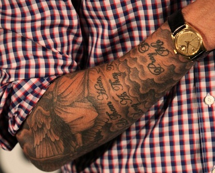 David Beckham rankovių tatuiruotės dizainas-unikalus