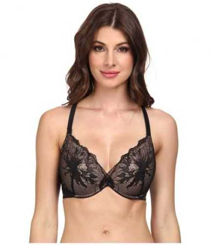 Calvin Klein apatinis trikotažas Push up Juoda liemenėlė