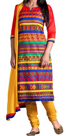 Etninis Chanderi Salwar Kameez