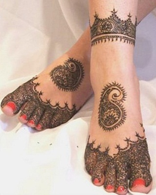Radžastano pėdų Mehendi planas