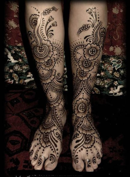 Nuotakos Mehndi dizainas kojoms
