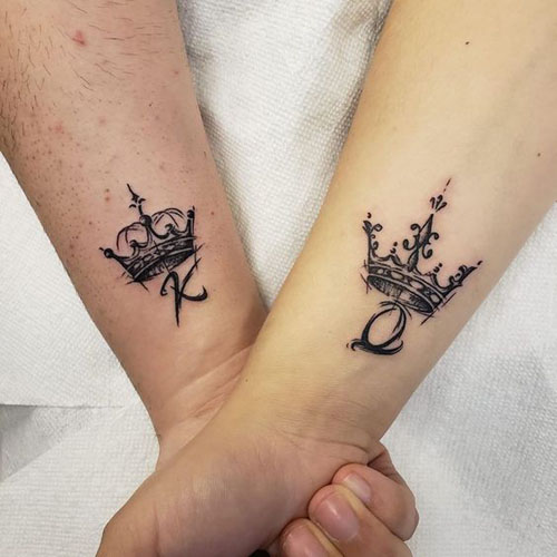 Karaliaus ir karalienės tatuiruotės geriausioms poroms 1