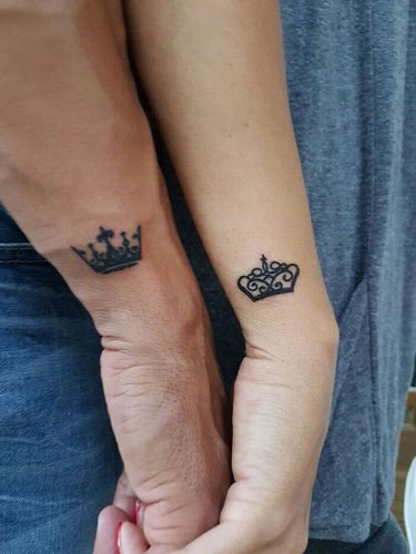 Karaliaus ir karalienės tatuiruotės geriausioms poroms 6