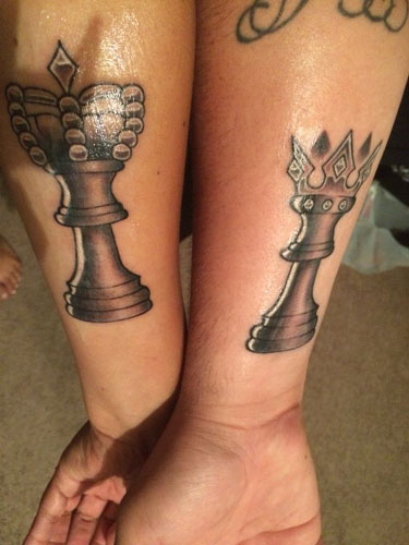 Karaliaus ir karalienės tatuiruotės geriausioms poroms 9
