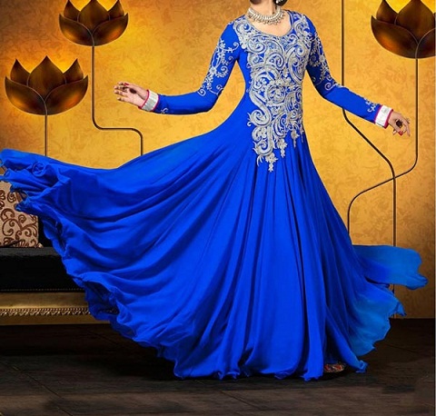 Grindų ilgis Anarkali Frock