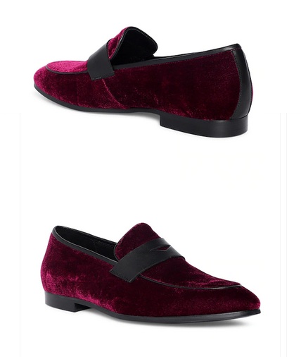 Bordo Kadife Penny Loafer'lar