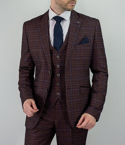 Maroon Tweed Blazer vyrai