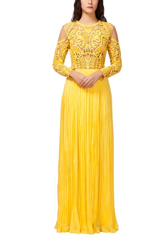 Dizainerio geltona suknelė