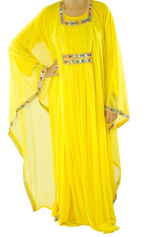 Kaftan geltona suknelė