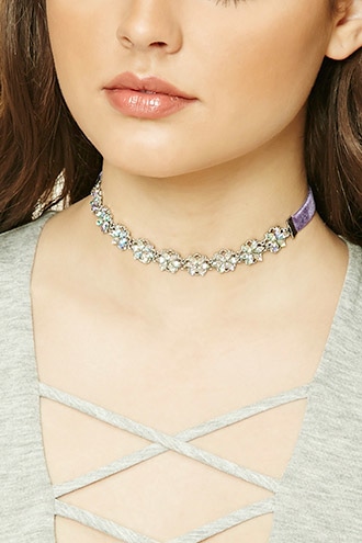 Iridescent Floral Choker