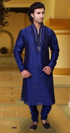 Tasarımcı Mavi Kurta Pijama