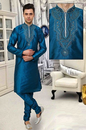 Pakistano stiliaus mėlyna Kurta pižama