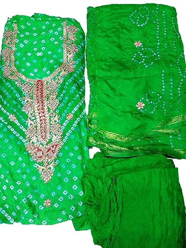 Bandhani Salwar kostiumas su veidrodiniu darbu