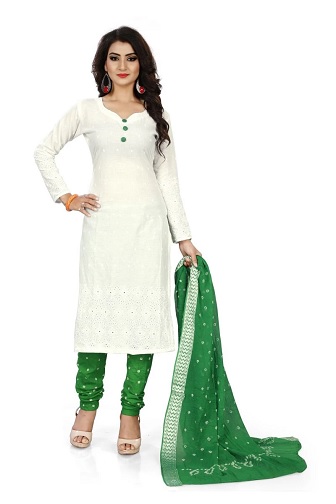 Baltas Bandhani Salwar kostiumas