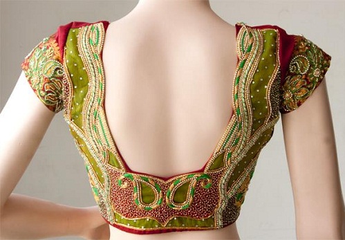 Pattu sarees2 için bluz arka boyun tasarımları